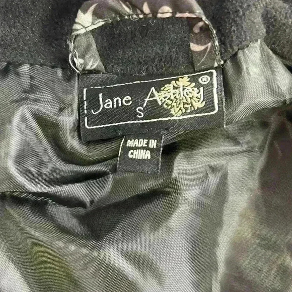 Jane Ashley Womens Small Quilted Vest Black & Taupe Paisley Lightweight Pockets - Picture 6 of 10